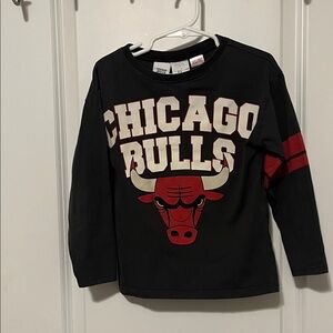 Zara NBA Gray and Red Chicago Bulls Long Sleeve Tee